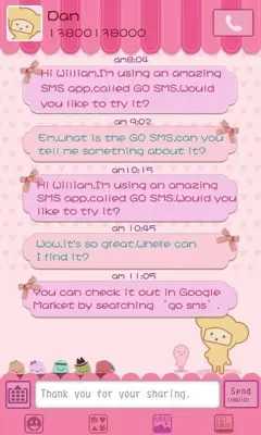 GO SMS Pro Pink Sweet theme android App screenshot 4